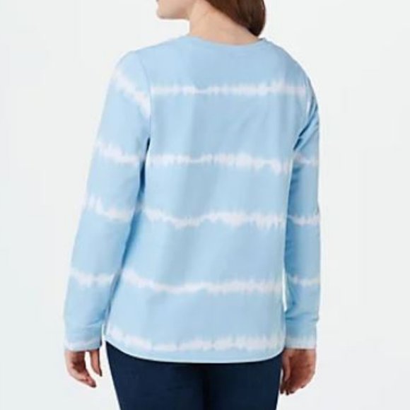 Denim & Co Tie-Dye French Terry Sweatshirt  6560 - Picture 2 of 2